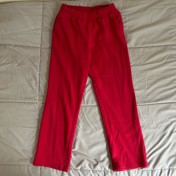 Karen Scott Petite red fleece pants, Size PS - Picture 1 of 10